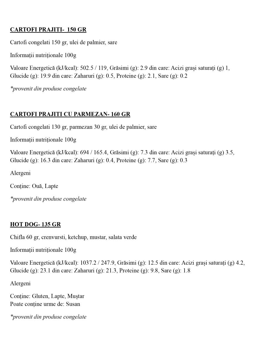 Valori nutriționale 1